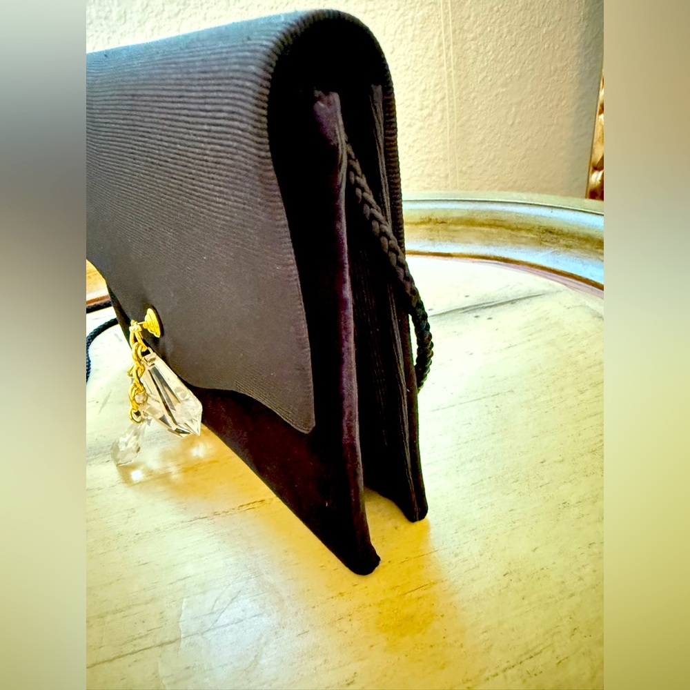 Vintage Designer Black Crystal Hand Bag Purse - Picture 16 of 17